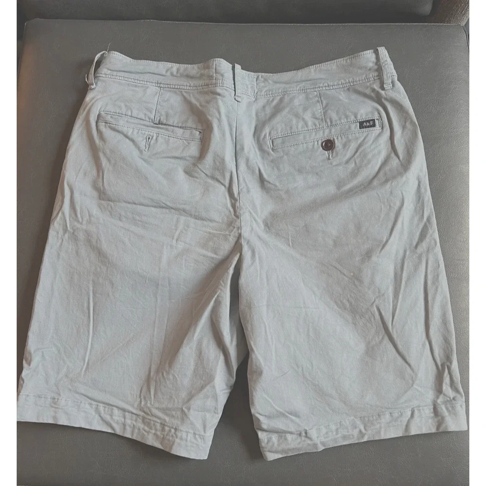 Abercrombie & Fitch Men's Neutral light Gray Blue Cotton Shorts Size 32